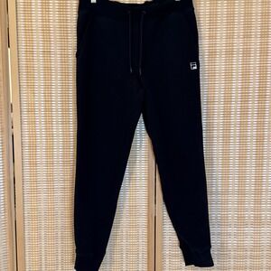 Fila Mens M Jogger Sweatpants Black Drawstring Pockets Athletic Leisure Workout